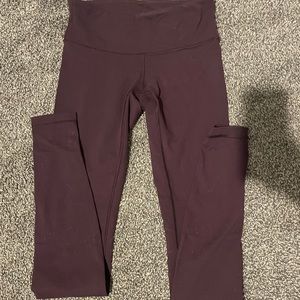 Lululemon leggings. Maroon color.